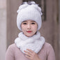 Winter Rex Rabbit Fur Hat & Scarf Set - Warm & Stylish