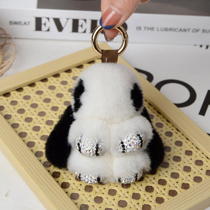 Cute Mini Faux Fur Bunny Charm - Keychain & Bag Accessory