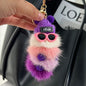 Cute Mink Fur Caterpillar Charm - Keychain & Bag Accessory