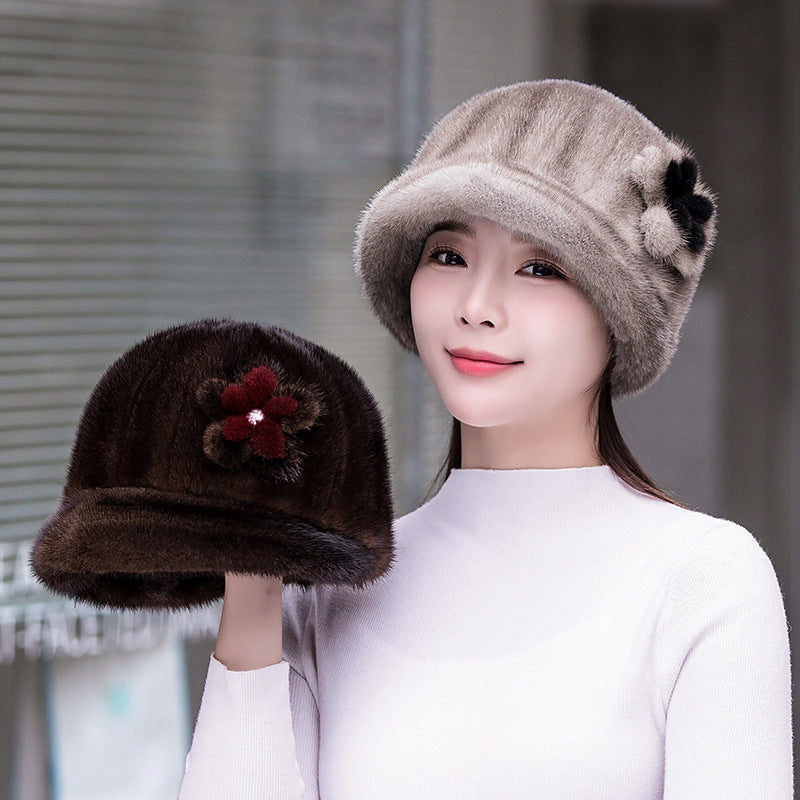 Winter Mink Fur Ear Flap Hat - Elegant & Warm