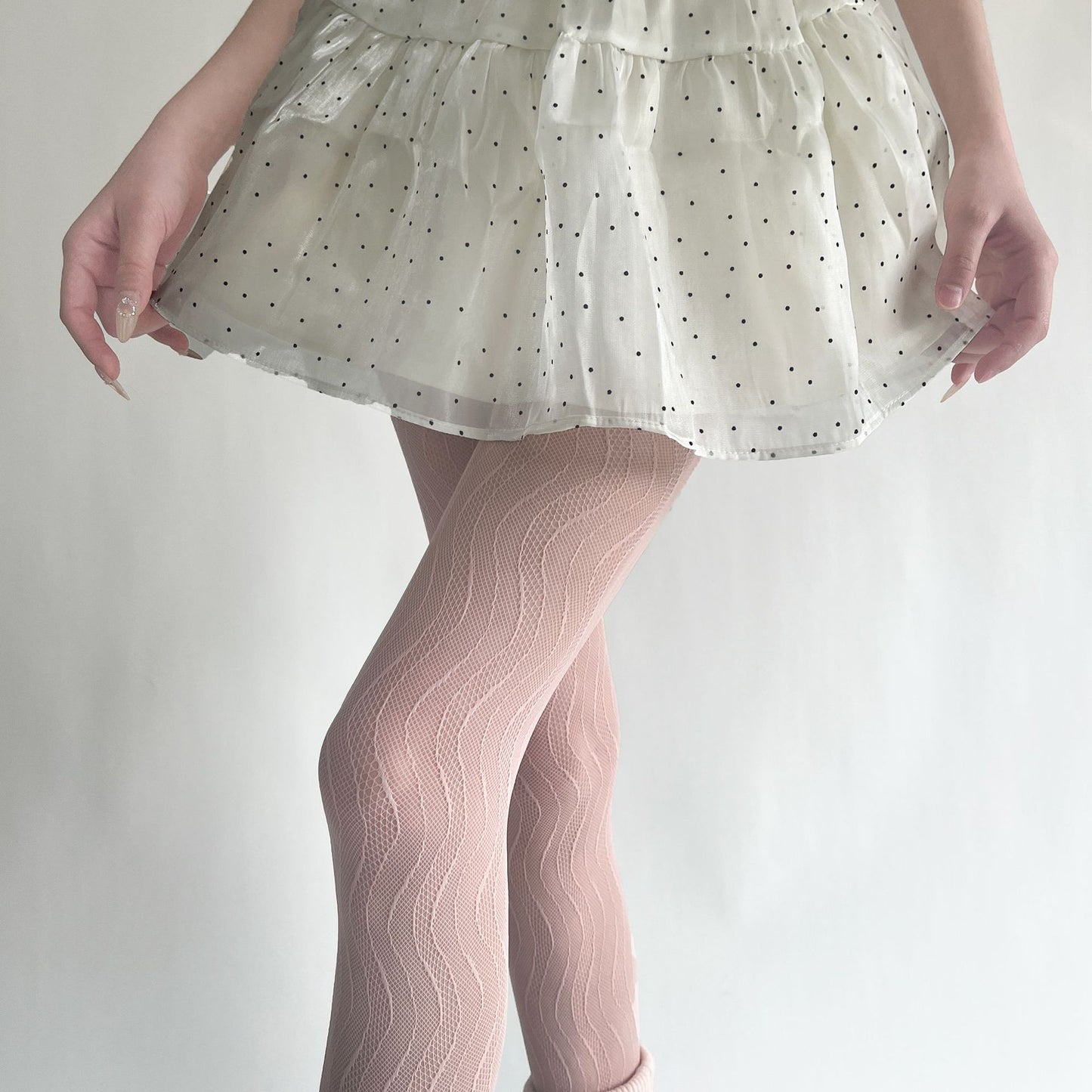 Sexy Thin Wavy Jacquard Lace Hollow Pantyhose