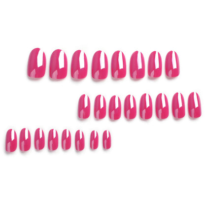 Short Rose Red Laser Nail Tips, Removable