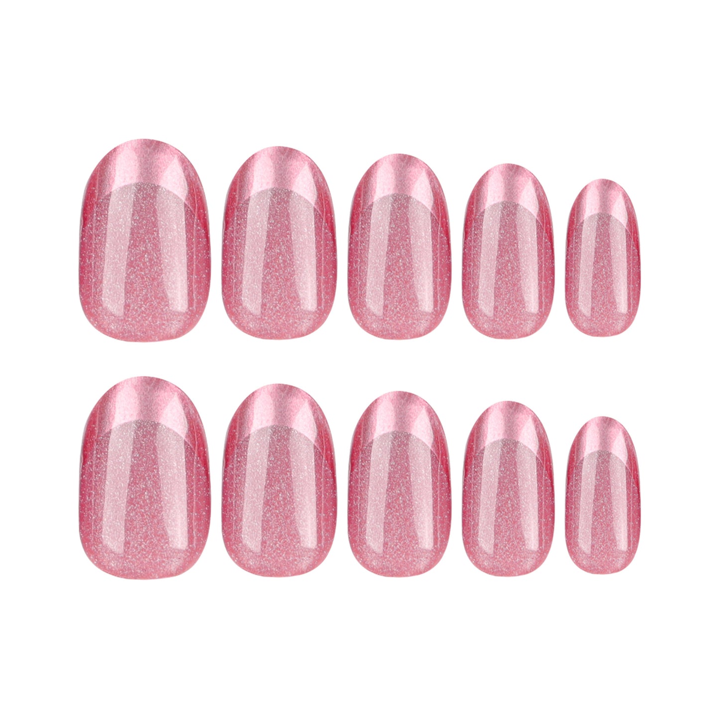 Chic French Cat Eye Nail Tips in Pink Purple