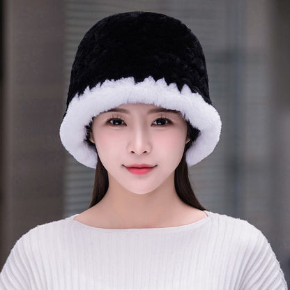 Winter Real Rabbit Fur Bucket Hat - Cozy & Stylish