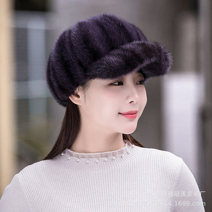 Winter Mink Fur Beret - Stylish & Warm