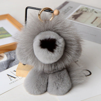 Cute Faux Fur Lion Charm - Keychain & Bag Accessory