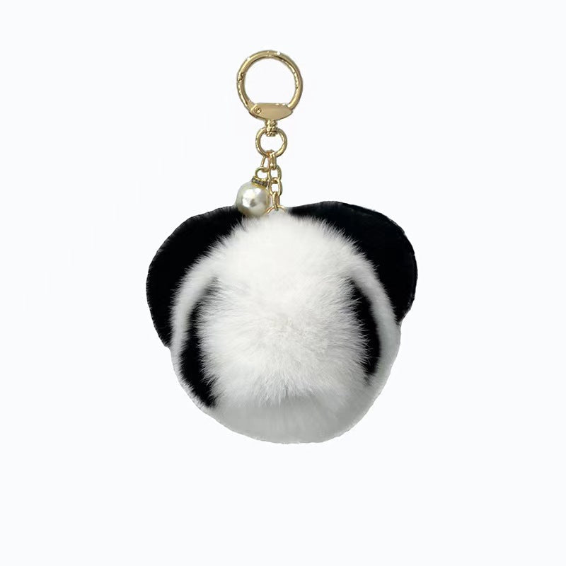 Cute Otter Rabbit Fur Panda Keychain Plush Toy Gift