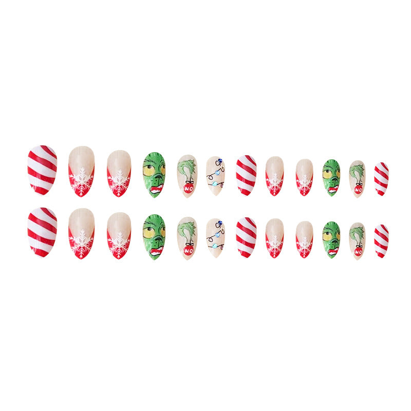 New FashionChic Multicolor Diamond Christmas Nail Tips-homeunderwear