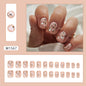 Floral Short Square Fall Nails: 24-Piece Fresh European Nail Wraps