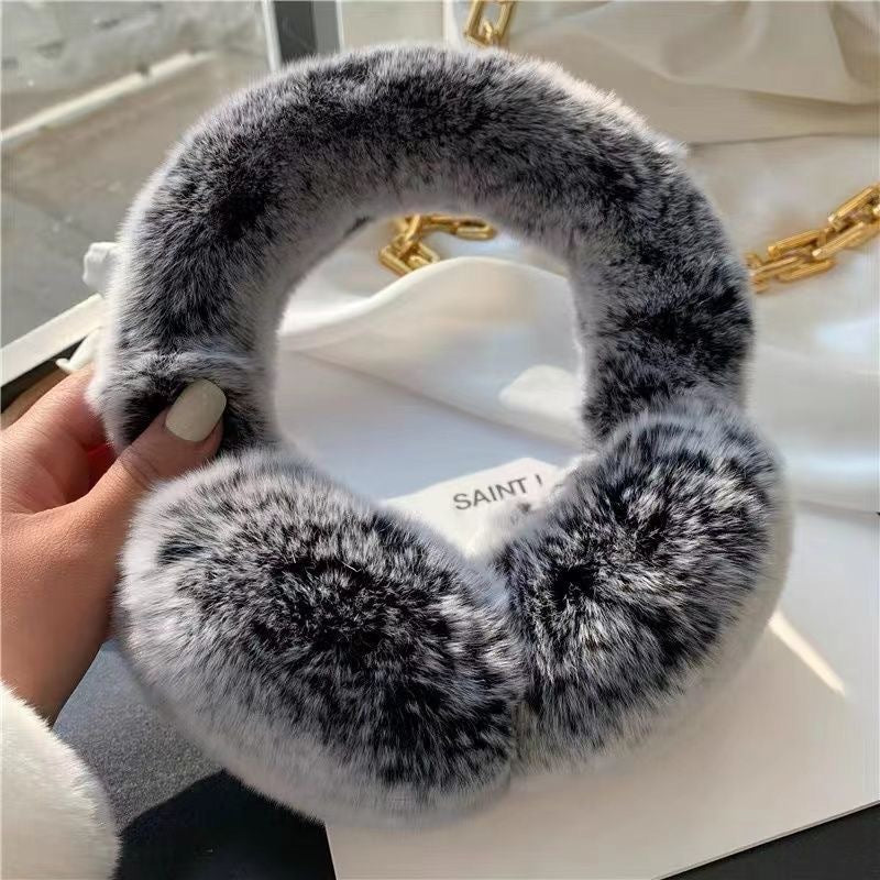 Cute Winter Real Rabbit Fur Ear Muffs - Foldable & Warm