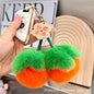 Cute Otter Rabbit Fur Persimmon Keychain Plush Toy Gift