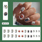 Aurora Flash Leopard Print Fall Nails 24 Pieces