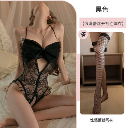 Sexy Sultry Lace Open Crotch Bodycon Sleepwear Dress