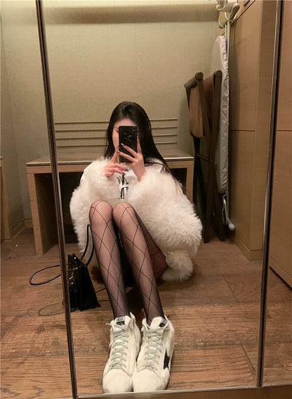 Sexy Black Rhombus Mesh Fishnet Stockings Pantyhose