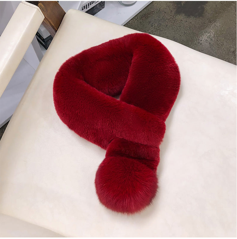 Real Rabbit Fur Velvet-Touch Winter Scarf - Warm & Stylish