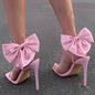 Chic Butterfly Bow Thin High Heel One-Strap Sandals-Homeunderwear