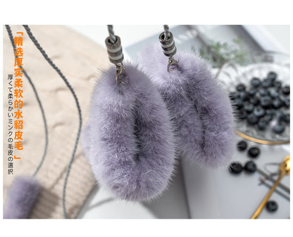 Cute Mink Fur Mittens - Neck-Hanging Winter Gloves