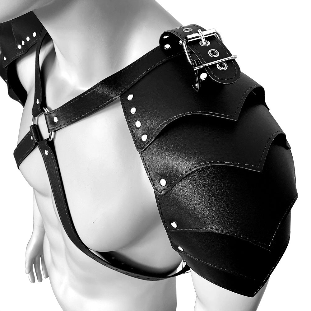 Free Shipping For Men's Bondage Shoulder Leather Jacket Bandage Set