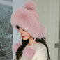 Winter Fox Fur Lined Beanie - Cozy & Cute Earflap Hat