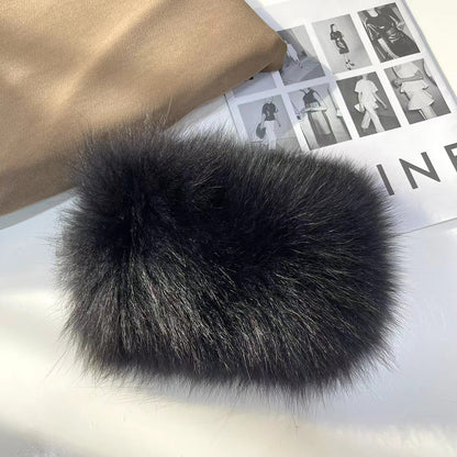 Winter Real Fox Fur Neck Warmer Thick Fur Scarf Headband