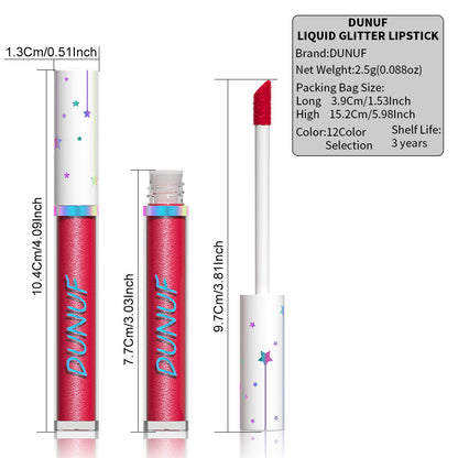 12-Color Shimmer Long-Lasting Waterproof Lip Gloss-Homeunderwear