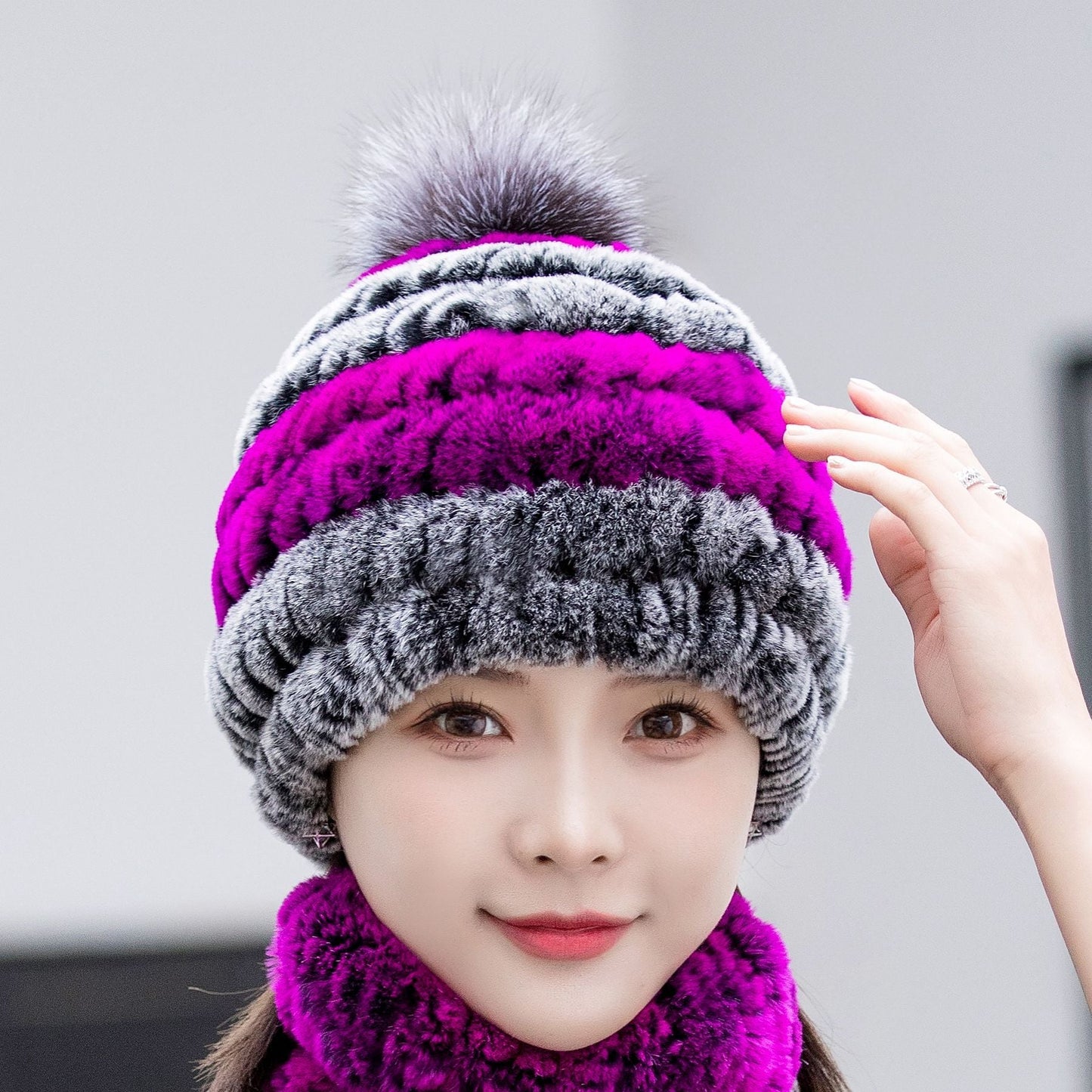 Winter Real Rabbit Fur Ear Flap Hat - Stylish & Warm