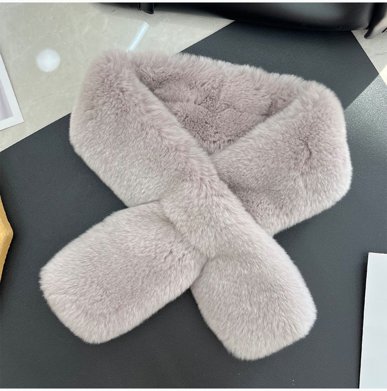 Double-Sided Real Rabbit Fur Scarf - Winter Warmth