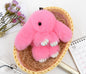 Rabbit Fur Lying Bunny Keychain Cute Charm