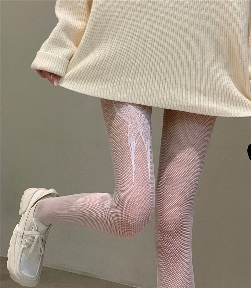 Summer Unhooked Single-legged Butterfly Net Socks Fishing Net Pantyhose