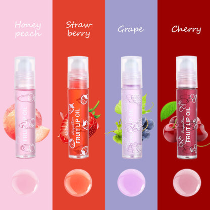 4-Pack Roll-On Lip Oil Set for Hydration