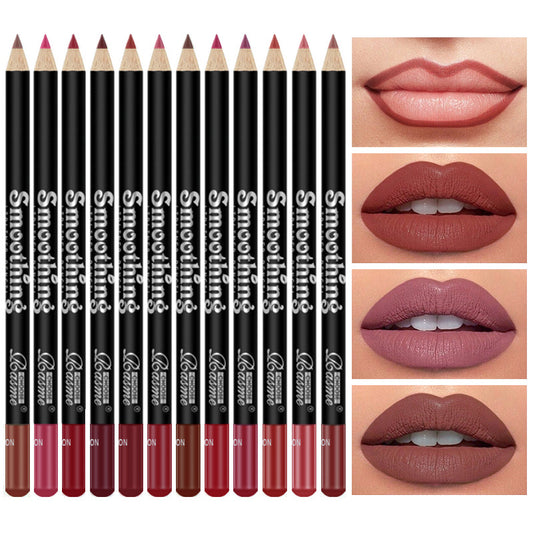 New Fashion 12-Color Matte Velvet Lip Liner - Waterproof Long-Lasting Lip Pencil-Homeunderwear