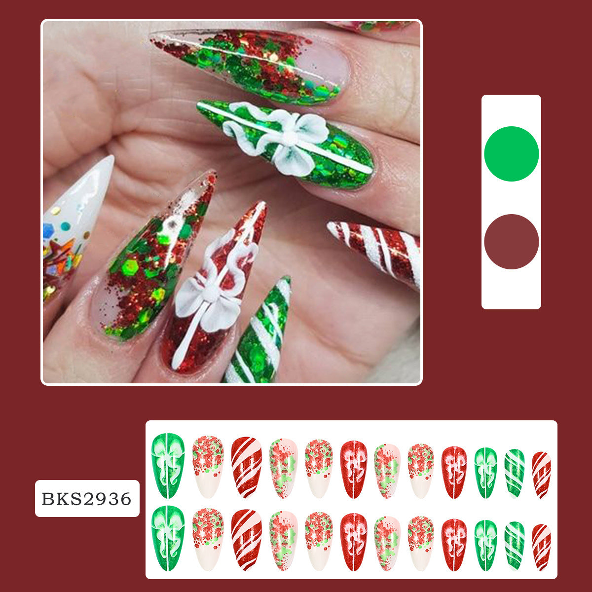 New FashionChristmas Bow INS Style Nail Tips