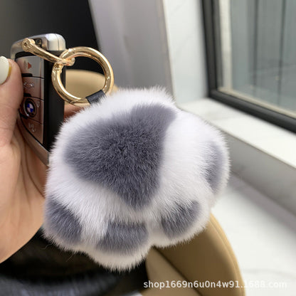 Real Rabbit Fur Paw Keychain Bag Charm