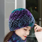 Winter Knit Real Rabbit Fur Hat - Warm & Stylish