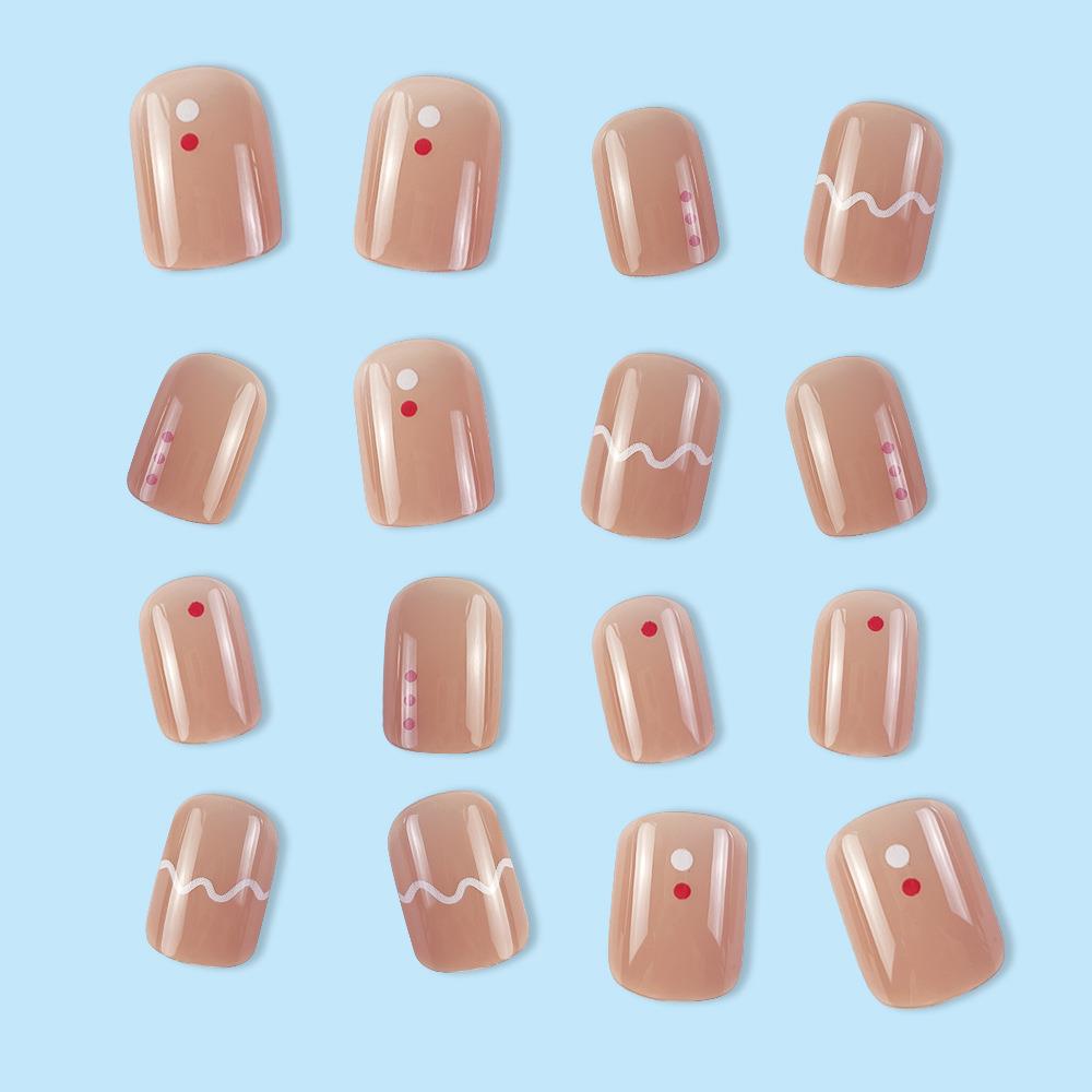 Tea Latte Wave Nail Art, Removable, Minimalist