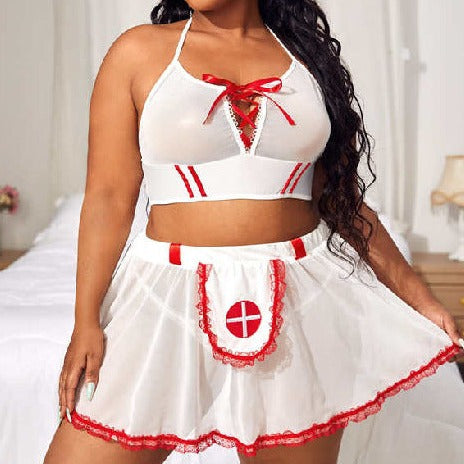 Sexy Plus Size Leather Nurse Costumes