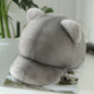 Cute Mink Fur Cat Ear Baseball Cap