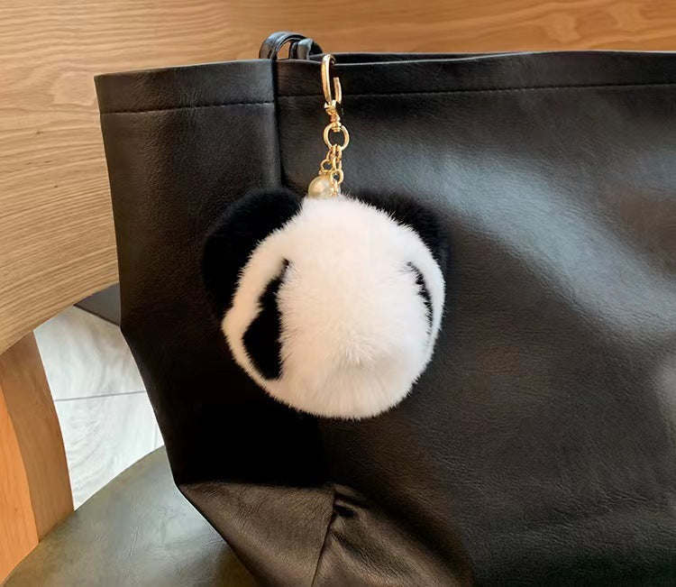 Cute Otter Rabbit Fur Panda Keychain Plush Toy Gift