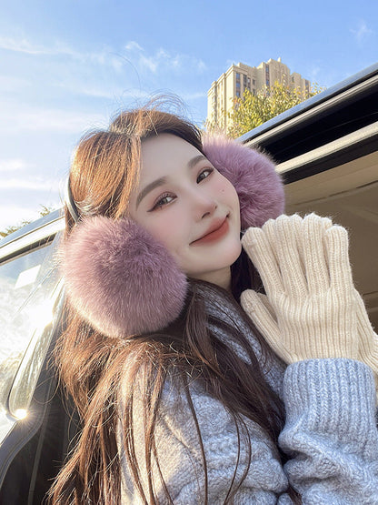 Luxury Real Fox Fur Ear Muffs - Winter Warmth