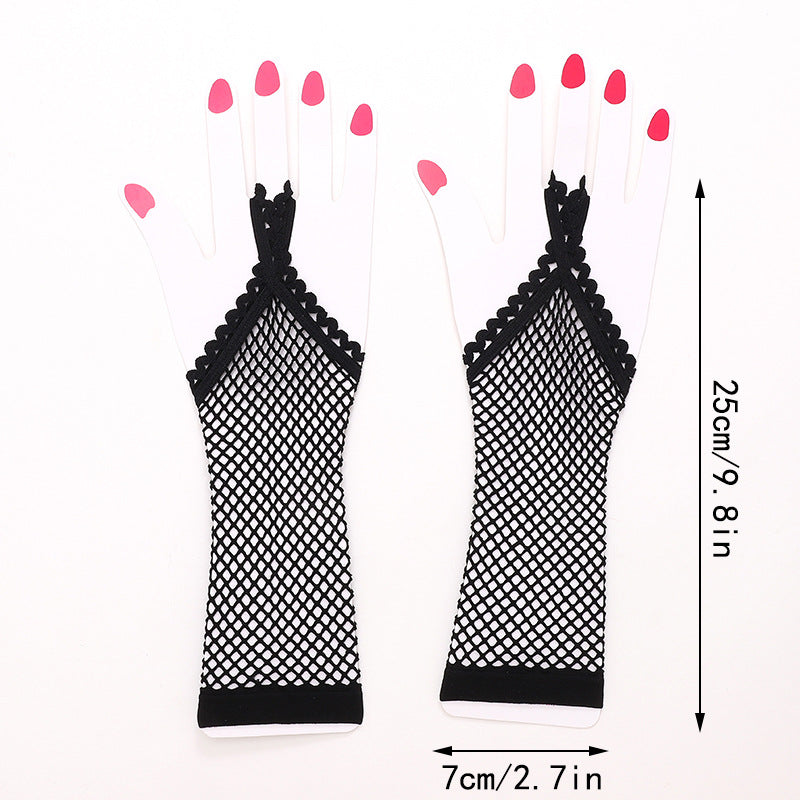 Party Hook Finger Hollow Fishnet Gloves