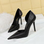 Chic Pointed Toe Side Cutout Ultra High Heels Shoes-Homeunderwear