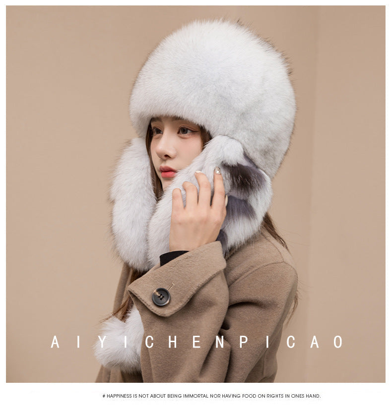 Warm Fox Fur Ear Flap Hat - Winter Fashion Trend