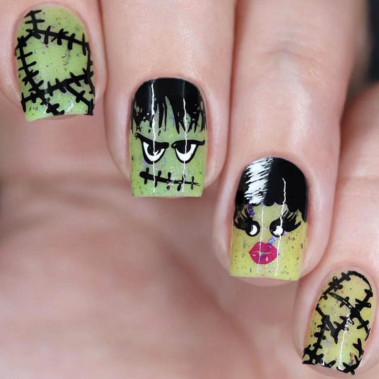 Halloween Green Jump Color Magic Mirror Nails