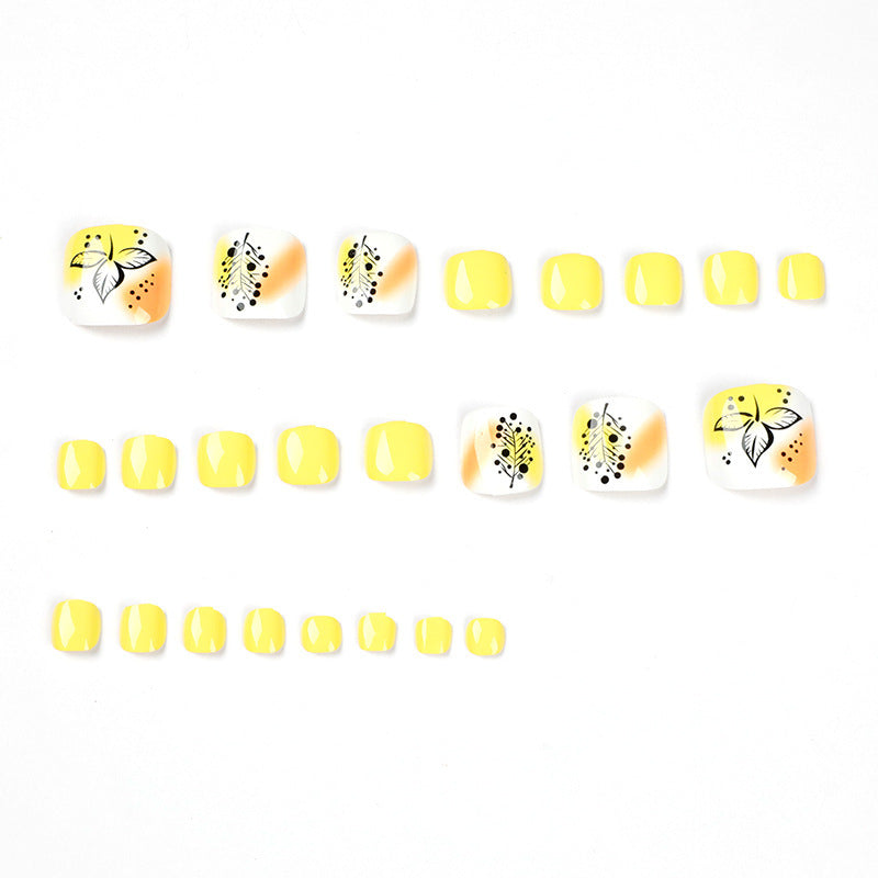 Detachable Yellow Leaf Tree Nail Art, Wearable Design