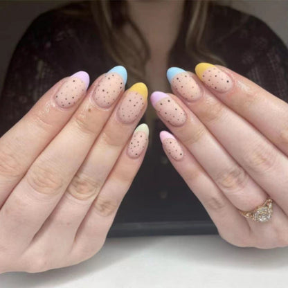 Easter Nail Decals with Colored Egg and Rabbit