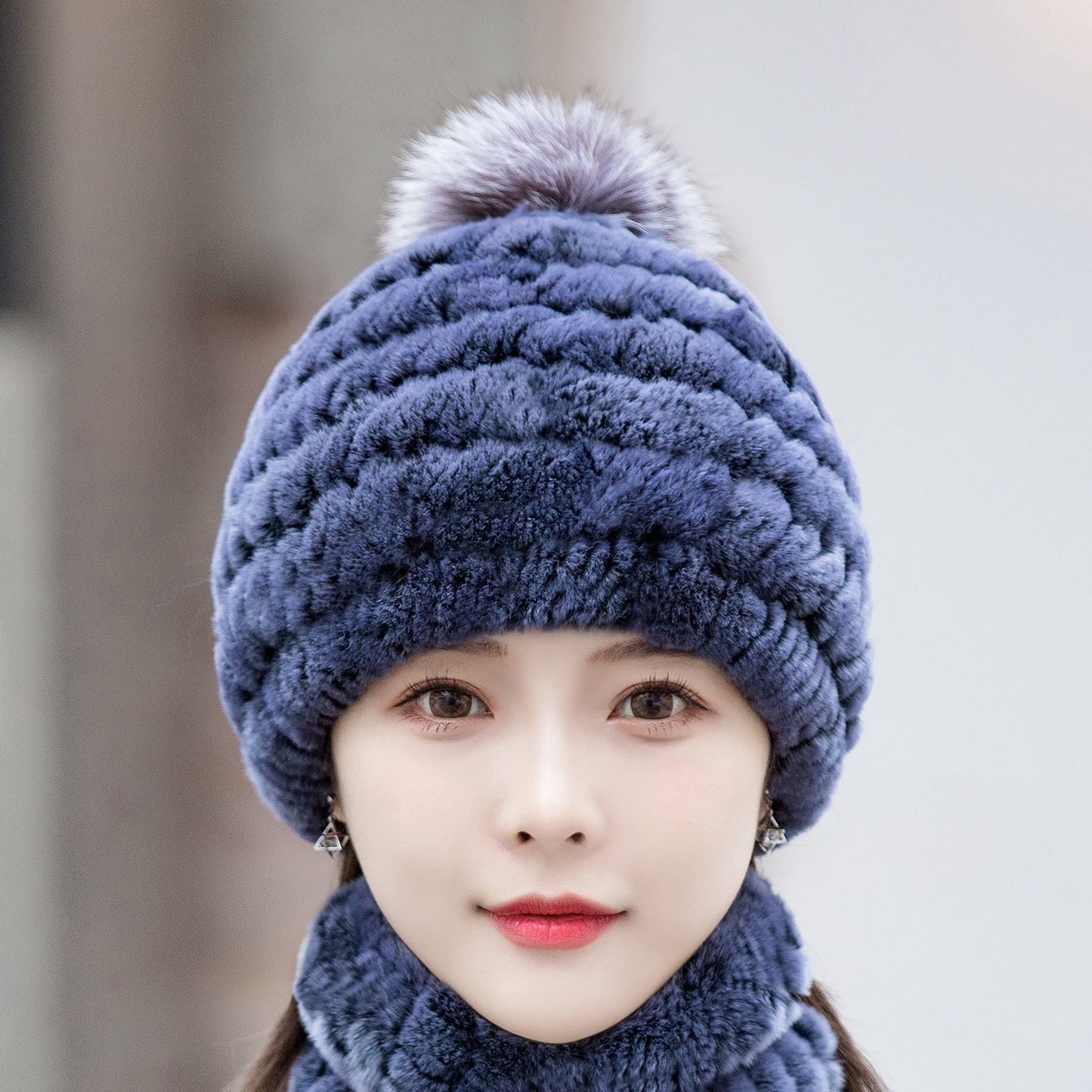 Winter Real Rabbit Fur Ear Flap Hat - Stylish & Warm