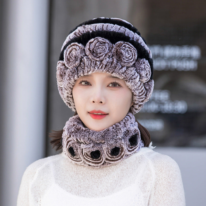 Stylish Real Rabbit Fur Ear Flap Hat - Warm Winter Accessory