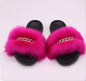 Womens Fuzzy Slippers, Fox Fur Inspired Sandals