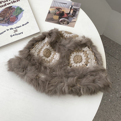 Cute Real Rabbit Fur Lion Hat - Winter Fashion