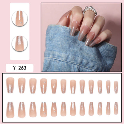 Y6 Ins Trendy Fall Nails: Almond Flashy Nail Tips